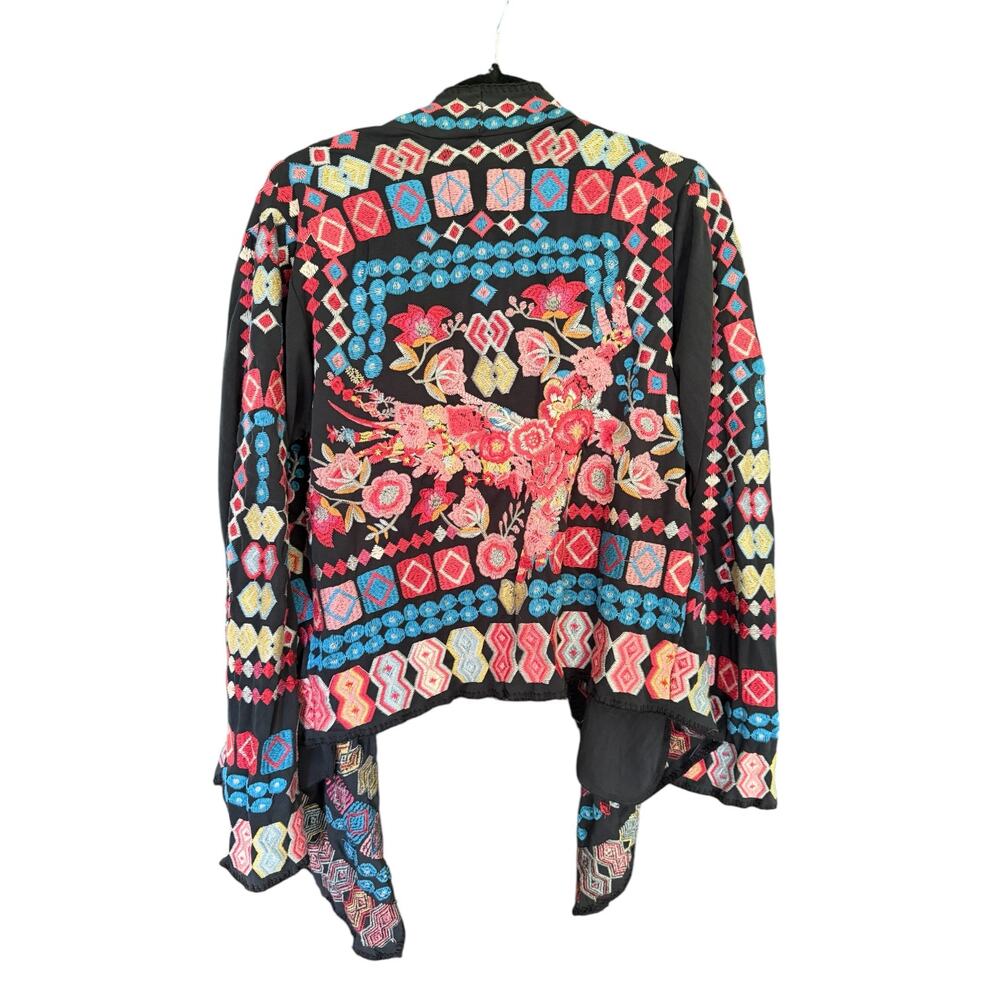 Johnny Was Embroidered Cardigan Sweater Floral Peacock Rare MSRP $350 - Picture 5 of 5